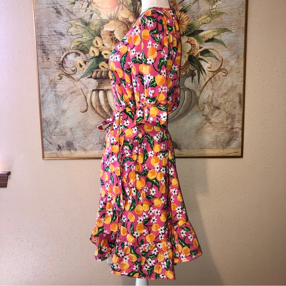 Sz 12 Draper James Wynonna Wrap Dress - Orange Blossom NWOT - Picture 11 of 16